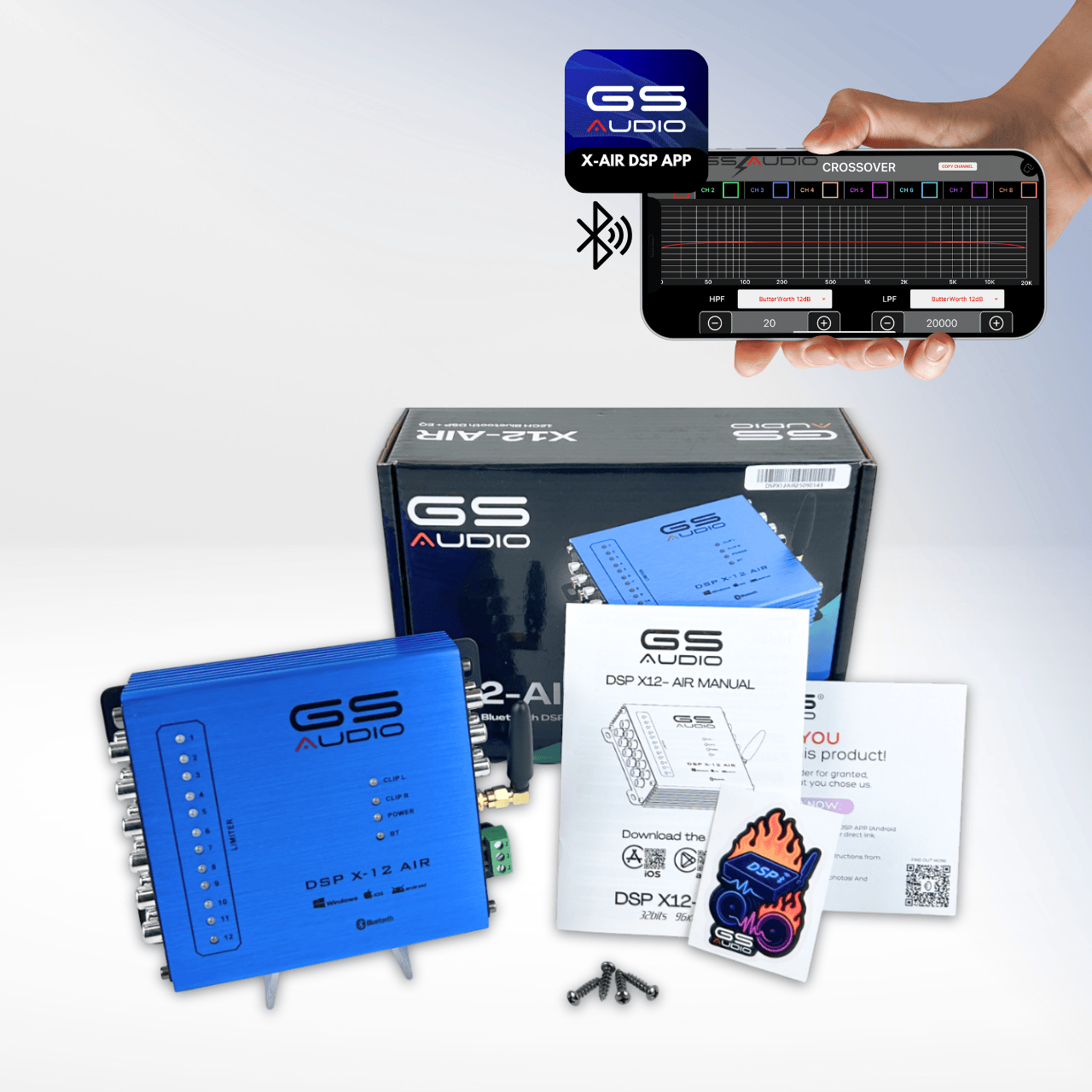DSPX12 - AIR | 12-Channel RCA Audio Processor - Bluetooth App