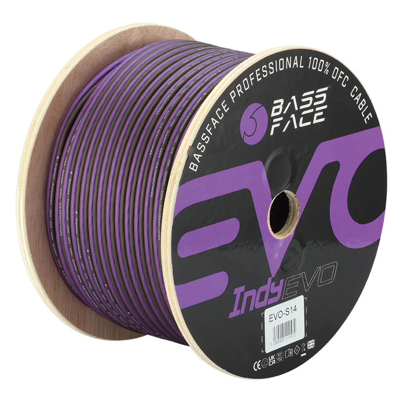 Kaiutinkaapeli OFC 2x2.08mm2 Purple/Black Metri