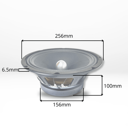Woofer Platinum FLAT MK2 with Phase Plug 10"/250mm - Coil 50 - 300 WRMS - 4 Ohm