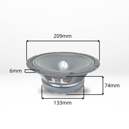 Woofer Platinum FLAT MK2 with Phase Plug 8"/200mm - Coil 38 - 275 WRMS - 4 Ohm